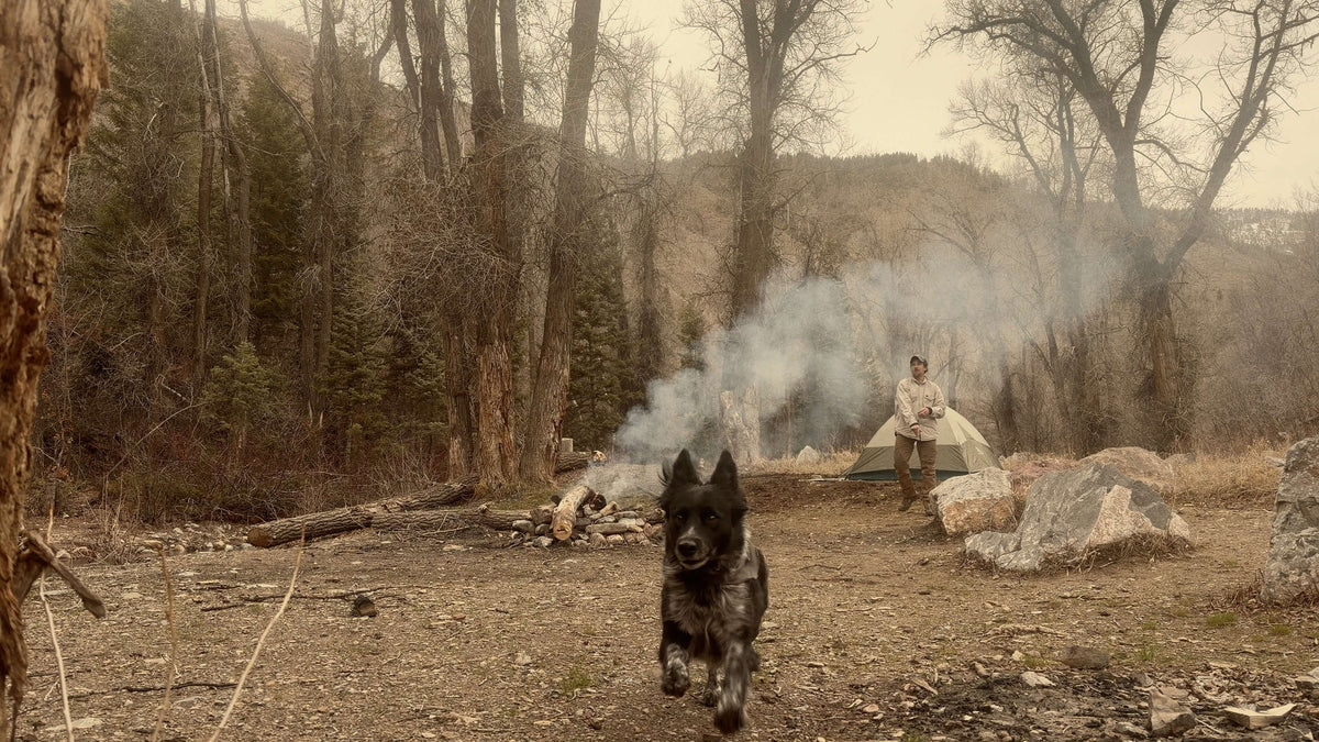 Let Our Self Be S01 E03 Image of Shane J Cottle camping with adventure dog Kona in Utah